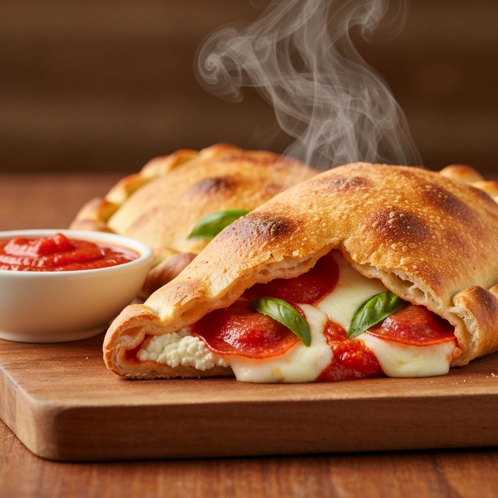 Sauce on the Side calzone with dipping sauce