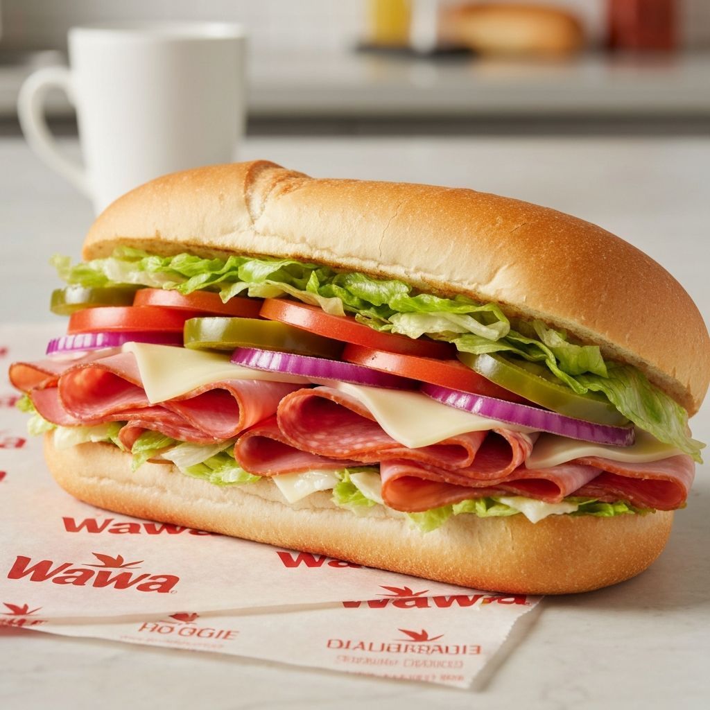 Wawa Italian hoagie sandwich with fresh ingredients
